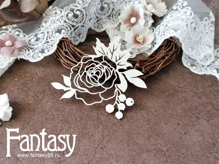 Чипборд Fantasy "Цветок 3514", размер 7,5*6,5 см 