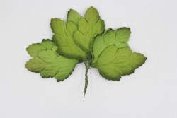 Листья со стеблем "Зеленые большие", размер 7х4,5 см, 10 шт