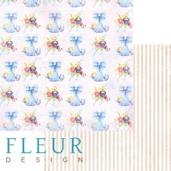 Двусторонний лист бумаги Fleur Design Пупсики "Наш ангел", размер 30,5х30,5 см, 190 гр/м2