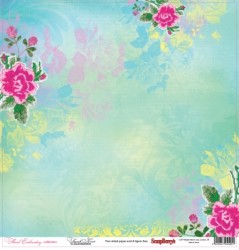 Double-sided sheet of paper Scrapberry's Floral embroidery 