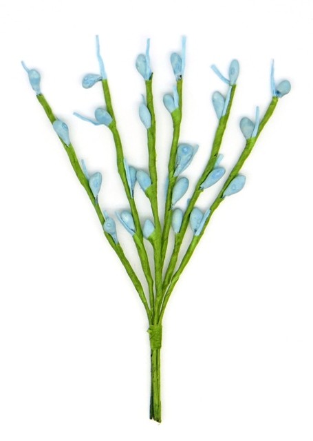 Декоративный букетик Рукоделие "Весенний", светло-голубой, длина 13 см