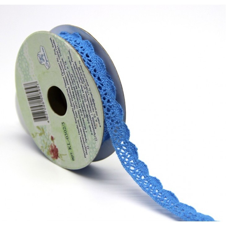 Lace ribbon Needlework "Blue", width 1 cm, length 3 m