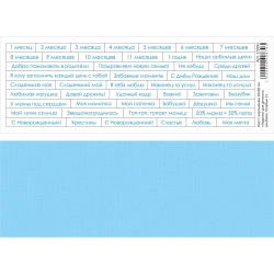 Двусторонний лист с картинками "Надписи для детского альбома 2. Голубые", 10х30 см, 180 гр/м2