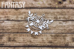 Чипборд Fantasy «Растяжка цветок с флажками  2276» размер 5,8*6 см