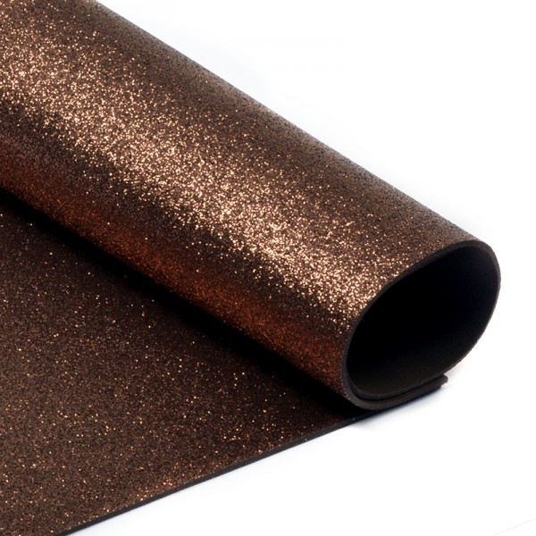 Foamiran glitter "Brown", size 20x30 cm, thickness 2 mm