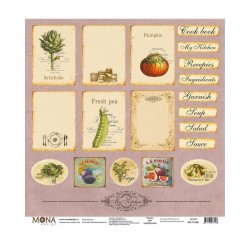 One-sided sheet of paper MonaDesign Vintage recipes 