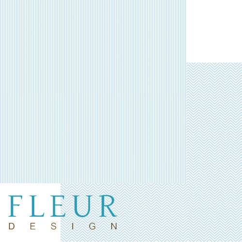Двусторонний лист бумаги Fleur Design Чисто и просто Базовая "Небесный голубой", размер 30,5х30,5 см, 190 гр/м2