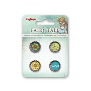Scrapberry's "Fairy Tale about Fairies" set of metal caps 4 pcs