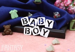 Чипборд Fantasy "Кубики BABY BOY 2135" размер 6,5*3,6 см