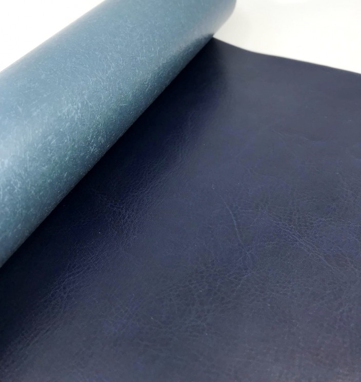 Переплётный кожзам Италия, цвет тёмно-синий глянец, 33Х70 см, 230 г/м2