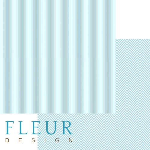 Двусторонний лист бумаги Fleur Design Чисто и просто Базовая "Нежный Тиффани", размер 30,5х30,5 см, 190 гр/м2