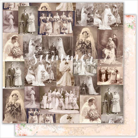 Double-sided sheet of paper Summer Studio Vintage wedding" Vintage wedding " size 30.5*30.5 cm, 190gr