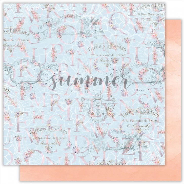 Двусторонний лист бумаги Summer Studio Tender sentiment "Tender" размер 30,5*30,5см, 190гр