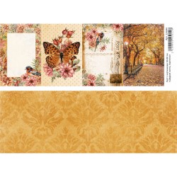 Двусторонний лист с картинками "Щедрая осень. Карточки", 10х30см, 180 гр/м2