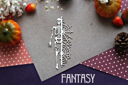 Чипборд Fantasy "Скелет с паутиной 934" размер 10,7*5 см