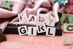 Чипборд Fantasy "Кубики BABY GIRL 2136" размер 6,3*3,7 см
