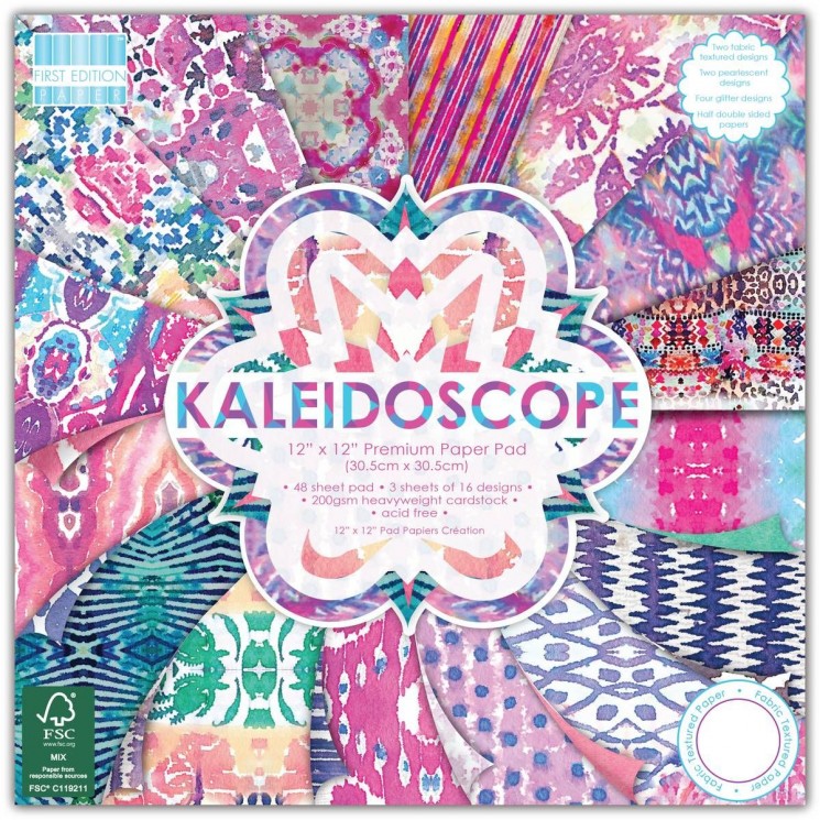 1/3 set of First Edition "Kaleidoscope" paper, 16 sheets, size 30. 5x30. 5 cm, 200g/m2