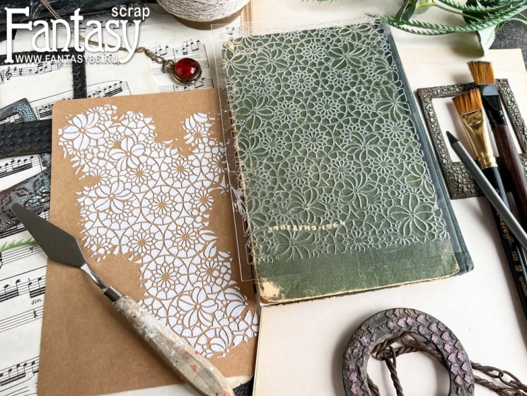  Трафарет Fantasy "Кружево", толщина пластика 0,5 мм, размер 16*22 см