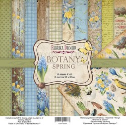 Набор двусторонней бумаги Фабрика Декору "Botany Spring",10 листов, размер 20х20 см, 200 гр/м2