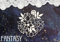 Чипборд Fantasy "Цветочная композиция 1417" размер 7,7*7,9 см