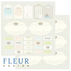Двусторонний лист бумаги Fleur Design Детская "Карточки", размер 30,5х30,5 см, 190 гр/м2