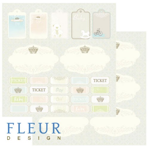 Double-sided sheet of paper Fleur Design Children's "Cards", size 30. 5x30. 5 cm, 190 gr/m2