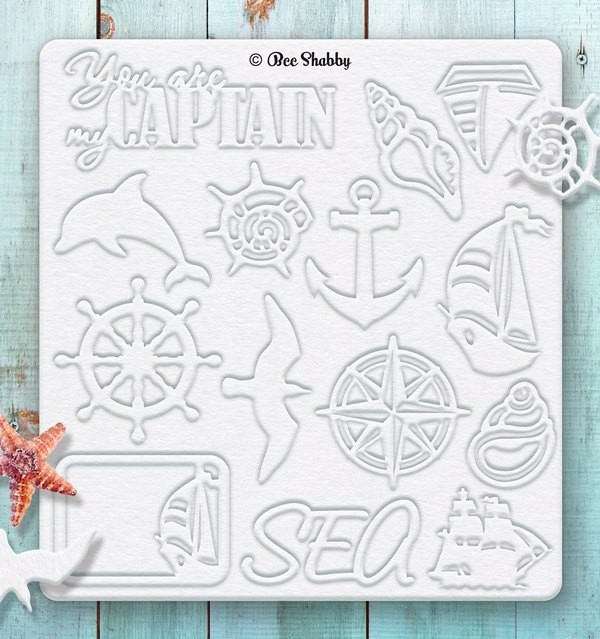 Bee Shabby chipboard "Ships", 14 elements