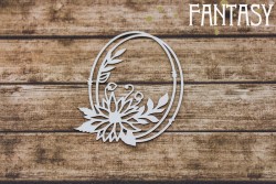 Чипборд Fantasy «Рамка с хризантемой  2286» размер 7,8*6,1 см