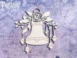 Чипборд Fantasy «На седьмом небе» (Колокол с украшением 2938), размер 6,8*7,2 см