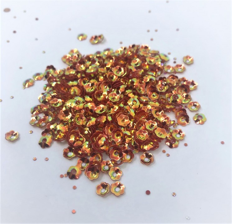 Sequins "Red with overflow" size 4mm, 6gr