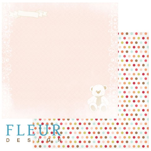 Двусторонний лист бумаги Fleur Design Детская "Лучший друг", размер 30,5х30,5 см, 190 гр/м2