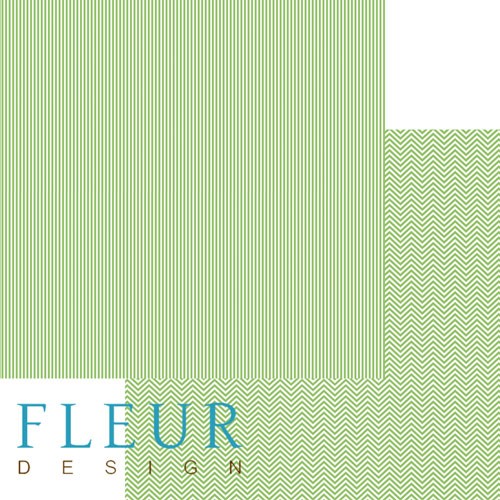 Двусторонний лист бумаги Fleur Design Чисто и просто Базовая "Светлая зелень", размер 30,5х30,5 см, 190 гр/м2