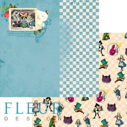 Двусторонний лист бумаги Fleur Design В стране чудес "Игра", размер 30,5х30,5 см, 190 гр/м2
