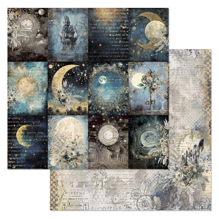 Двусторонний лист "Заколдованные страницы. Карточки", размер 30*30 см, 180гр (ScrapMania)