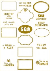 Калька с рисунком для декора Bee Shabby "Sea adventure-frames", размер А4, 1 лист
