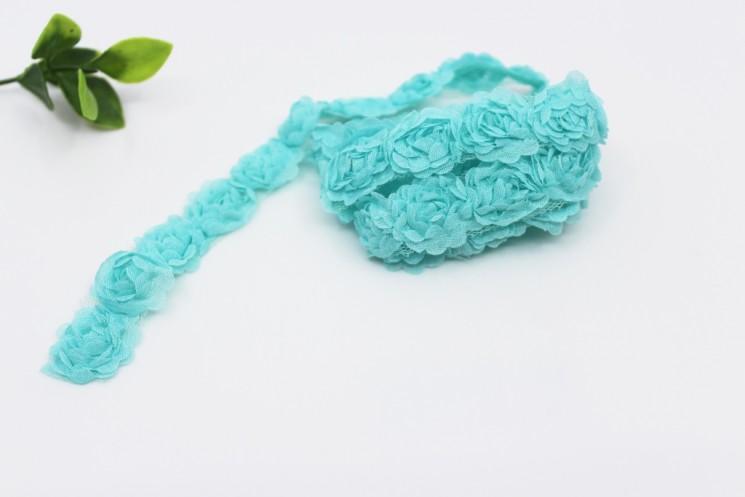 Decorative Needlework Ribbon "Turquoise", width 2 cm