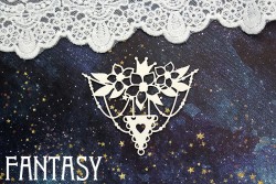 Чипборд Fantasy "Растяжка с цветами 1432" размер 8*6,7 см