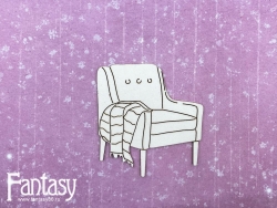 Чипборд Fantasy «Снежные объятия (Кресло с пледом) 3065» размер 6,3*6,5 см