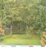 Double-sided sheet of paper Scrapberry's Tropics "Secret Garden", size 30x30 cm, 190 gr/m2