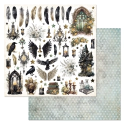 Двусторонний лист "Заколдованные страницы. Картинки", размер 30*30 см, 180гр (ScrapMania)