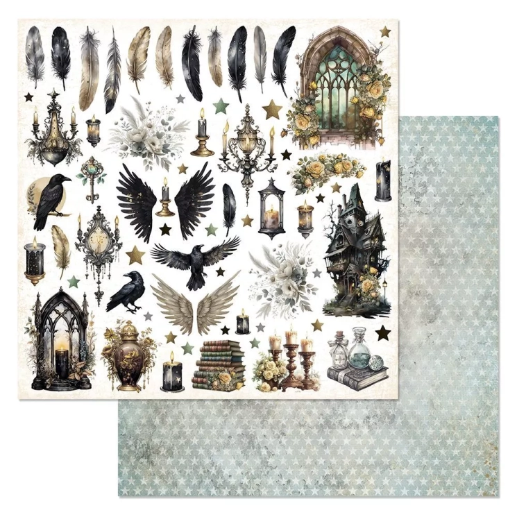 Двусторонний лист "Заколдованные страницы. Картинки", размер 30*30 см, 180гр (ScrapMania)