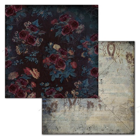 Double-sided sheet of paper Summer Studio The dark desire "Charming roses" size 30.5*30.5cm, 190gr