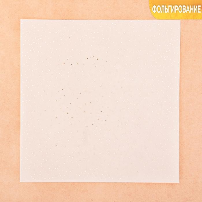 Decorative tracing paper with gold foil "Polka dots", size 20X20 cm, 1 sheet