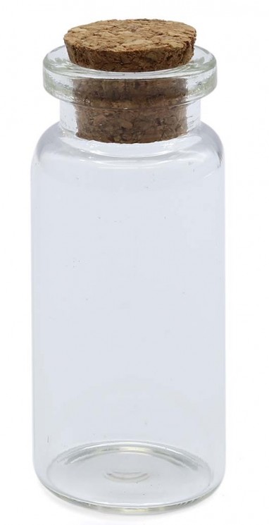 Стеклянная бутылочка с пробкой 1шт, размер 2,2х5 см