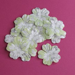 Набор бумажных лепестков "Салатовые цветы с принтом" d-43 мм, 30 шт