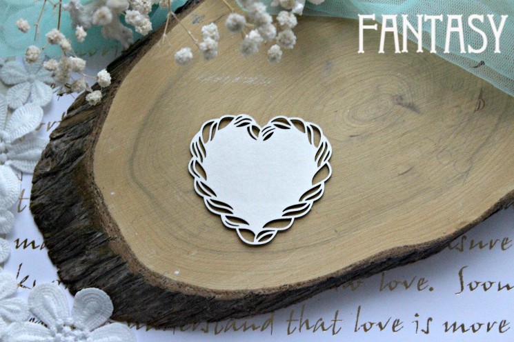 Chipboard Fantasy "Heart 772" size 6.1*5.7 cm
