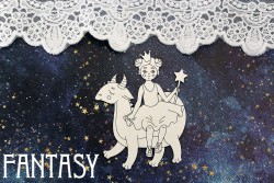Чипборд Fantasy "Принцесса и дракон 1435" размер 8,5*6,8 см