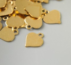 Декор для творчества металл "Сердечко",золото, 0,8х0,8 см, 1 шт