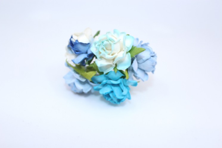 Curly roses "Blue mix" size 3cm, 5 pcs 