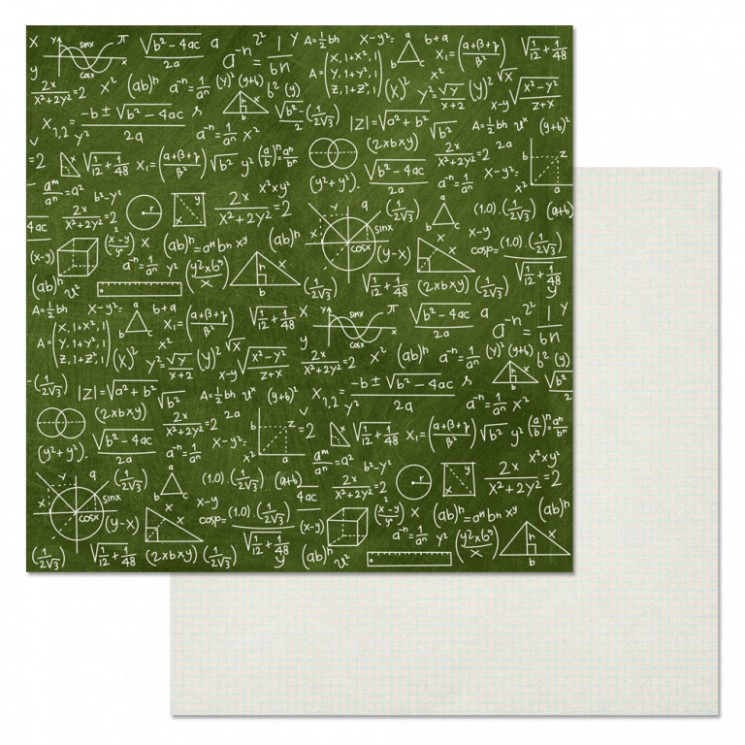 Double-sided sheet of ScrapMania paper "School Waltz. At the blackboard", size 30x30 cm, 180 g/m2